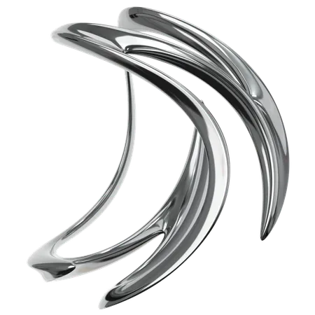 Metal Chrome Abstract  3D Icon