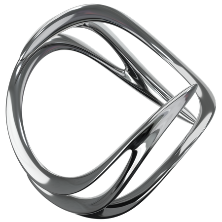 Metal Chrome Abstract  3D Icon