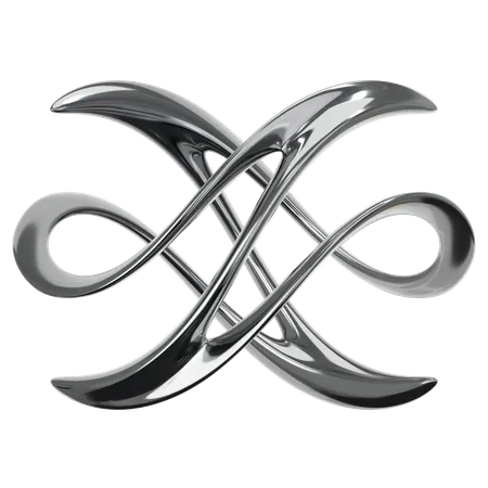 Metal Chrome Abstract  3D Icon