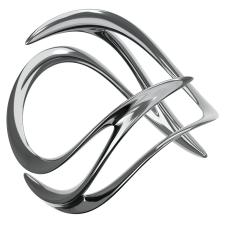 Metal Chrome Abstract  3D Icon