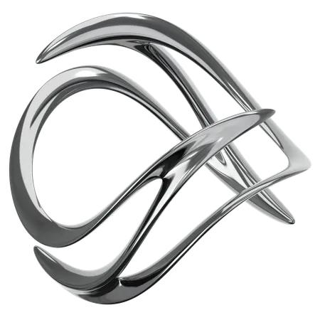 Metal Chrome Abstract  3D Icon