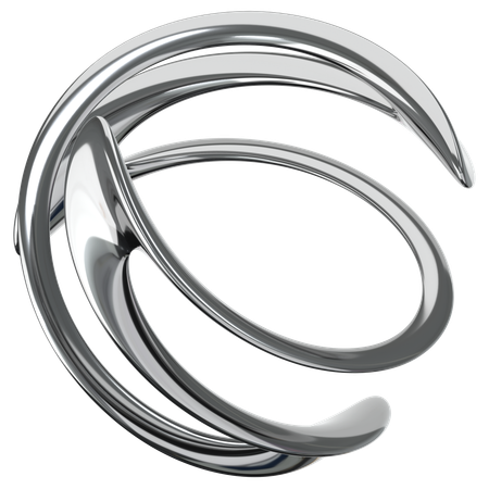 Metal Chrome Abstract  3D Icon