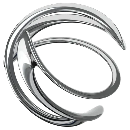 Metal Chrome Abstract  3D Icon