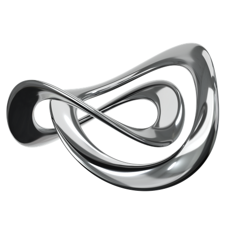 Metal Chrome Abstract  3D Icon