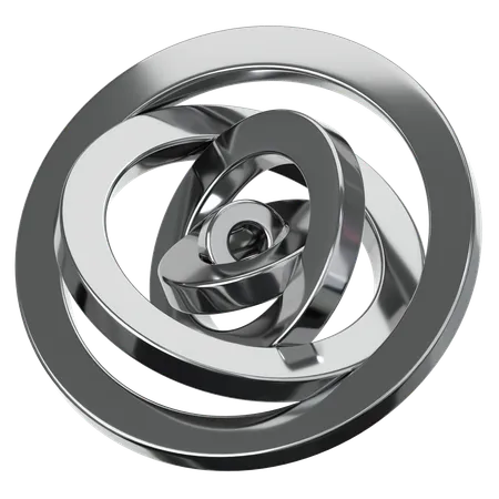 Metal Chrome Abstract  3D Icon