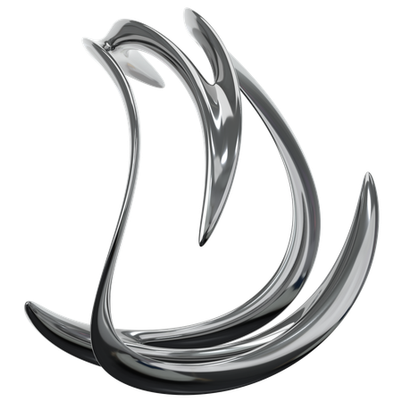 Metal Chrome Abstract  3D Icon