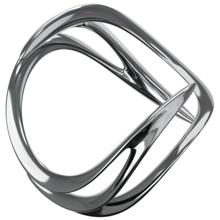 Metal Chrome Abstract  3D Icon