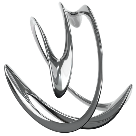 Metal Chrome Abstract  3D Icon
