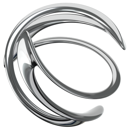 Metal Chrome Abstract  3D Icon