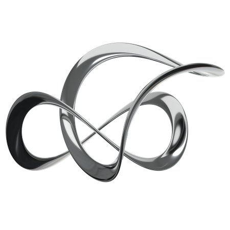 Metal Chrome Abstract  3D Icon