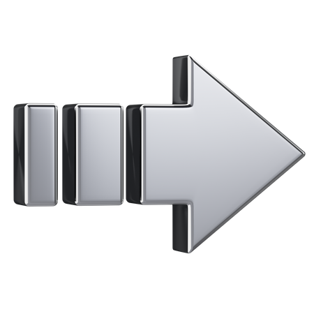 Metal Dashed Arrow  3D Icon