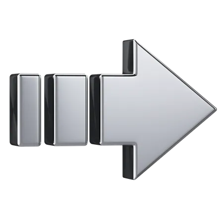 Metal Dashed Arrow  3D Icon