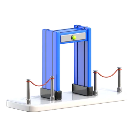 Metal Detector 3 D Airport Icon 3D Icon