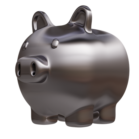 Metal Gold Pig  3D Icon