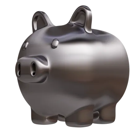 Metal Gold Pig  3D Icon