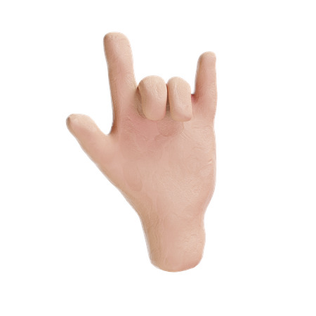 Metal Hand Emoji  3D Icon
