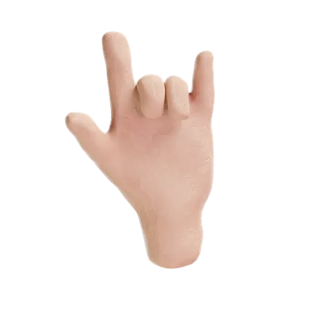 Metal Hand Emoji  3D Logo