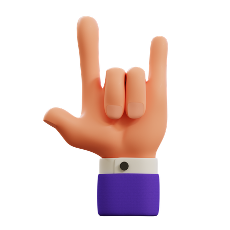 Metal hand gesture  3D Icon