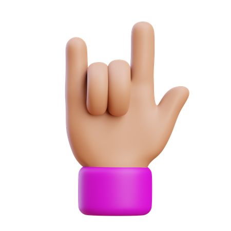 금속 손 제스처  3D Icon