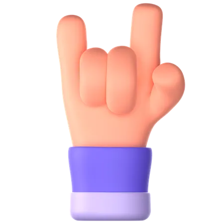 Metal Hand Gesture  3D Icon