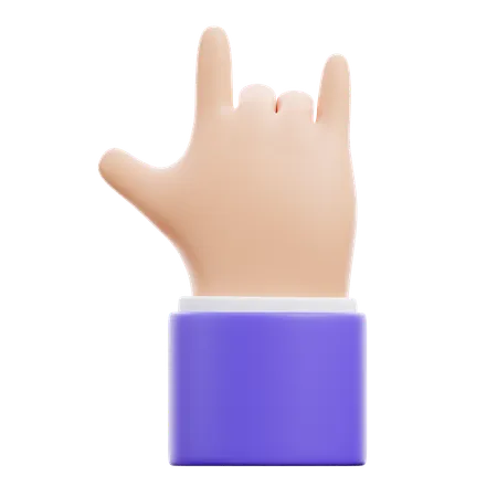 Metal Hand Gesture  3D Icon