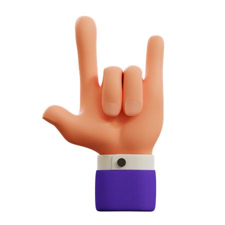 Metal hand gesture  3D Icon