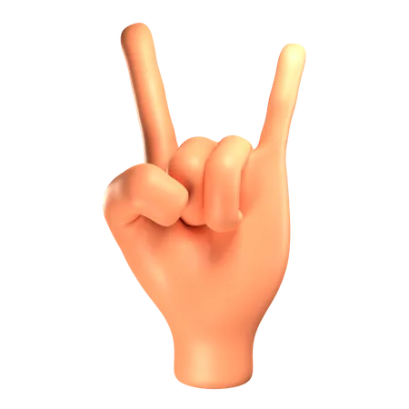 Metal hand gesture  3D Illustration