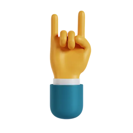 Metal Hand Gesture  3D Illustration