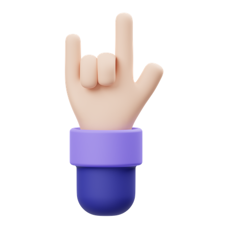 Metal Hand Gesture 3D Illustration