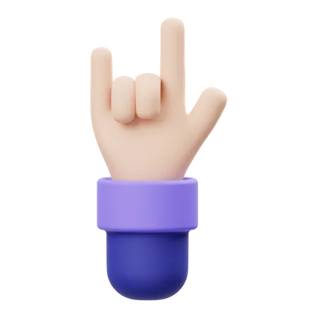 Metal Hand Gesture  3D Illustration
