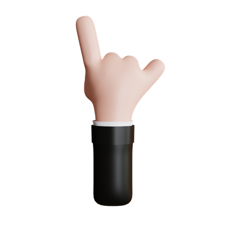 Metal Hand Gesture Back  3D Icon