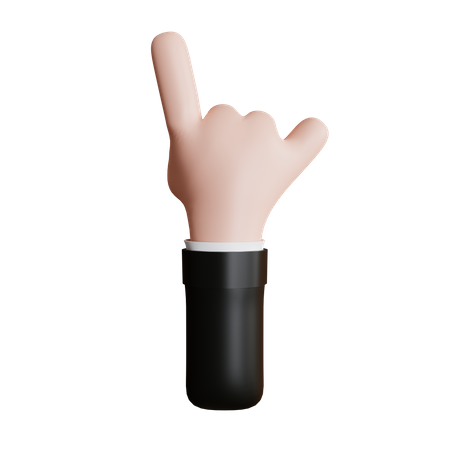 Metal Hand Gesture Back 3D Icon