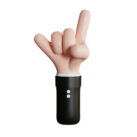 Metal Hand Gesture Front  3D Icon