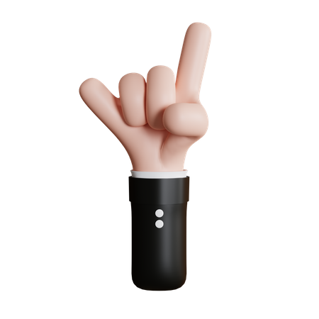 Metal Hand Gesture Front 3D Icon
