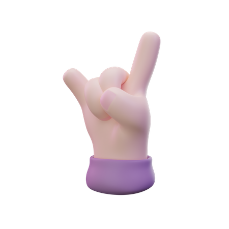 Metal Hand Hand Gesture  3D Icon