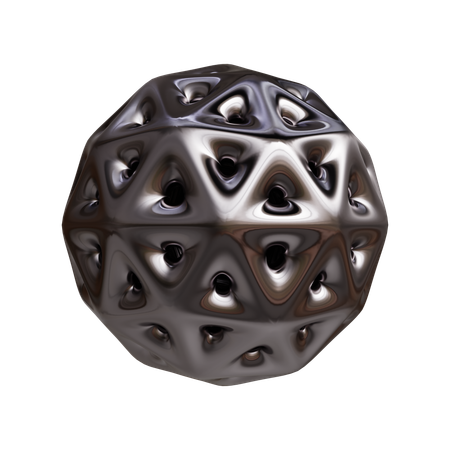 Wireframe de esfera ico de metal  3D Icon