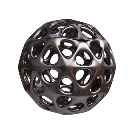 Metal ico esfera wireframe abstrato  3D Icon