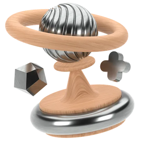 Metal madera resumen  3D Icon