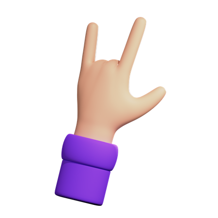 Metal Sign Hand Gesture  3D Icon