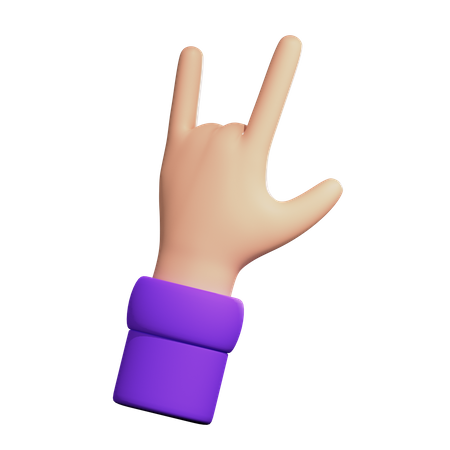 Metal Sign Hand Gesture  3D Icon