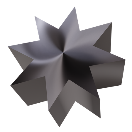 Metal Star Abstract  3D Icon