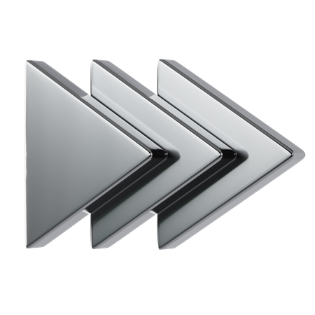 Metal Triple Triangle Arrow  3D Icon