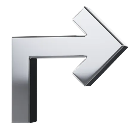 Metal Turn Right Arrow  3D Icon