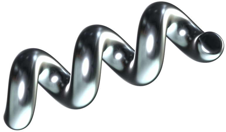 Metal twisted tube  3D Icon