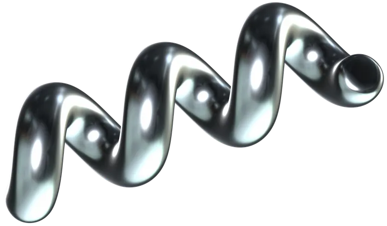 Metal twisted tube  3D Icon