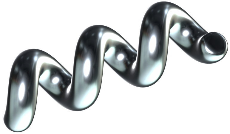 Metal twisted tube  3D Icon