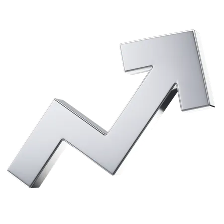 Metal Upward Growth Arrow  3D Icon