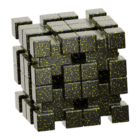 Metalic Cube Abstract Shape  3D Icon