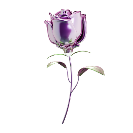 Metalic Looking Rose  3D Icon