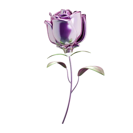 Metalic Looking Rose  3D Icon